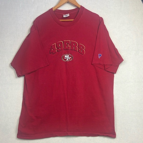 Vintage 90s San Francisco 49ers Men’s XXL Single Stitch T Shirt Embroidered Logo - Picture 1 of 10